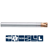 G-FH200-RH6-H 6 Flutes, Corner Radius, with Long Shank Length - Big-tools Industrial Supply Tools for Metal Cutting